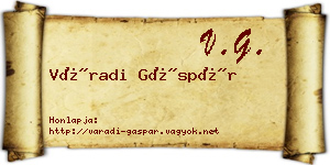 Váradi Gáspár névjegykártya